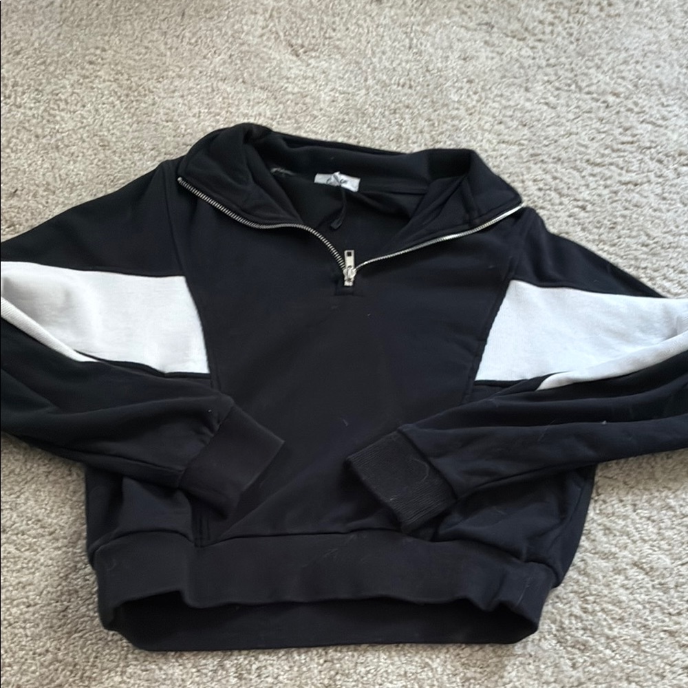 Garage Black and White Crew Neck Sweatshirt